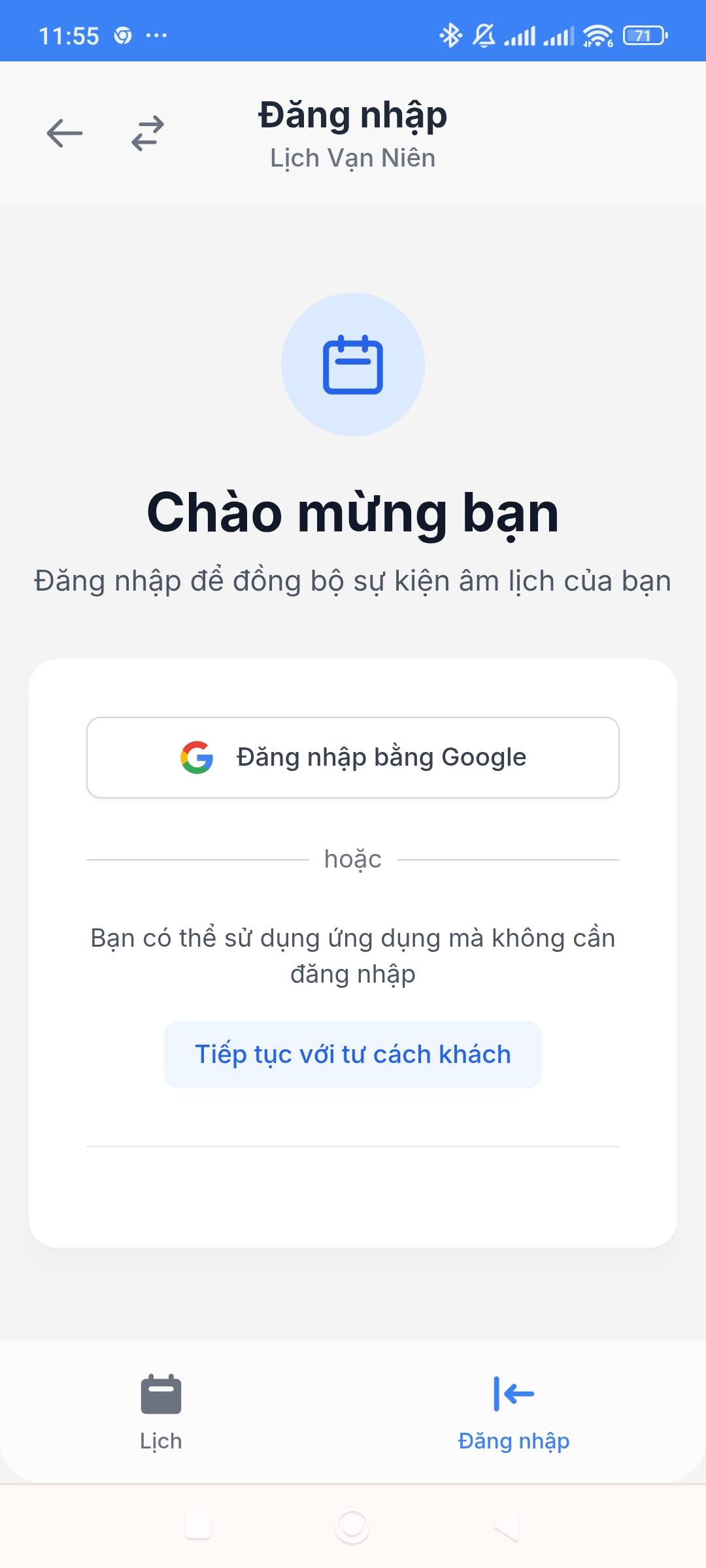 Đăng nhập hoặc đăng ký tài khoản