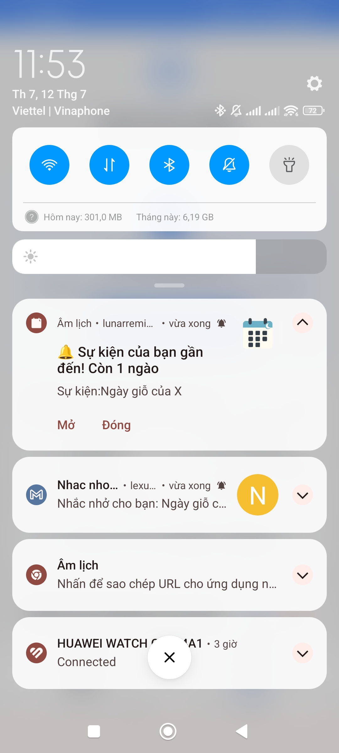 Thông báo sự kiện